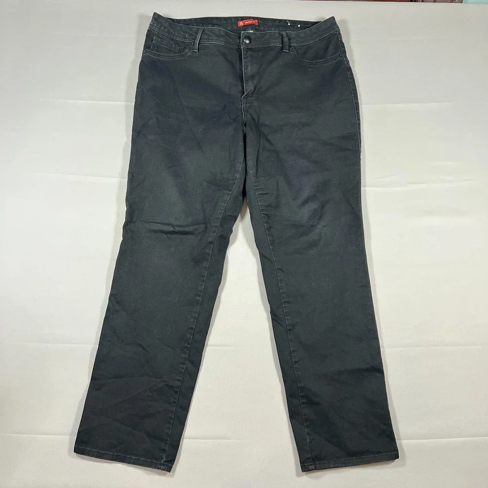DB Established 1962 Jeans Women 16 Black Denim Cotton Stretch High Rise Straight